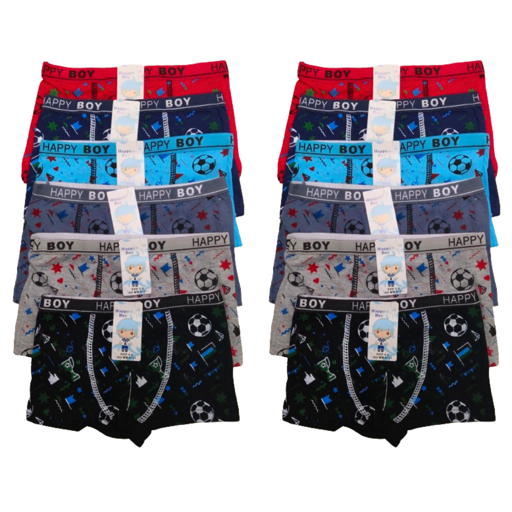 Bóxer de niño Fútbol Docena