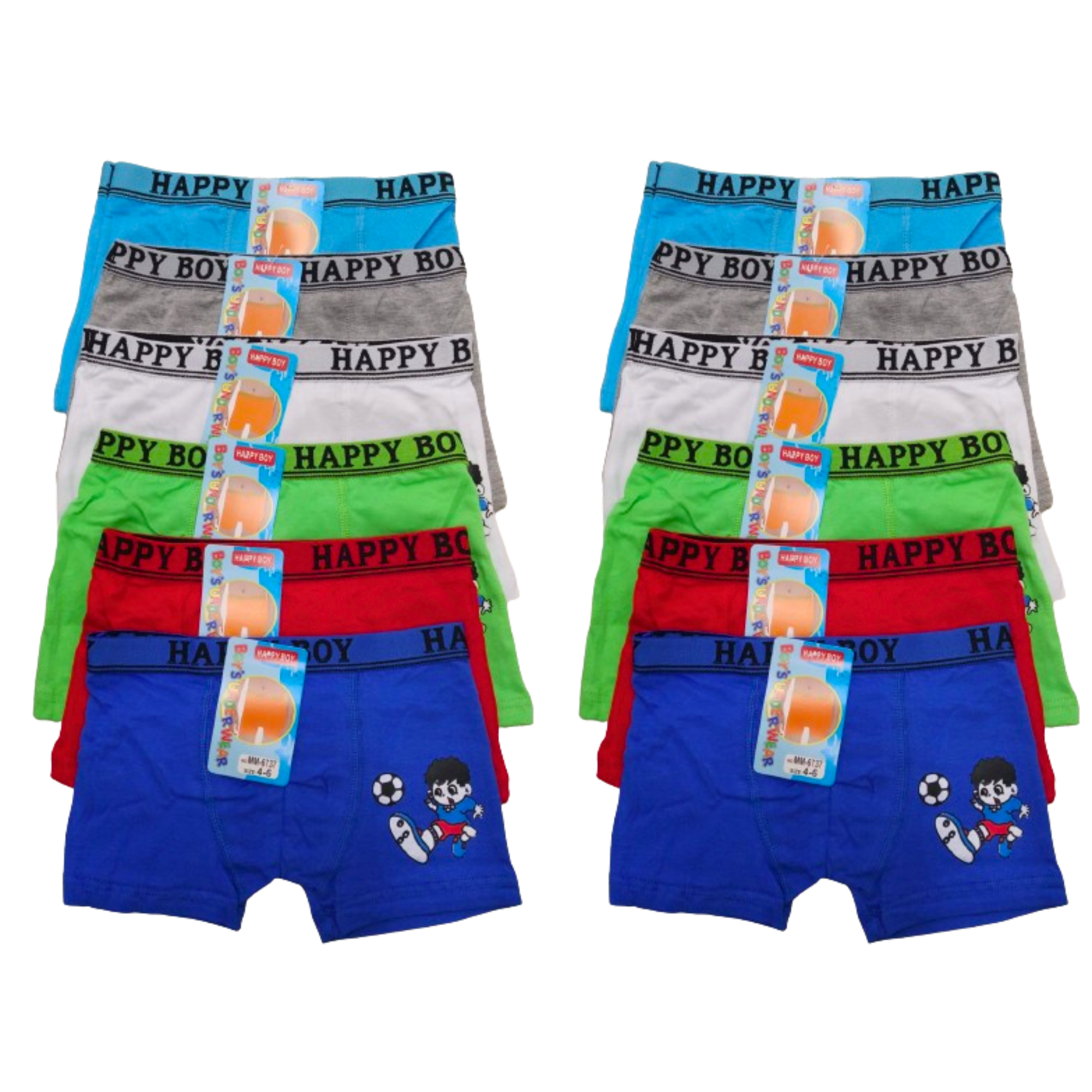 Bóxer de niño Futbol Docena