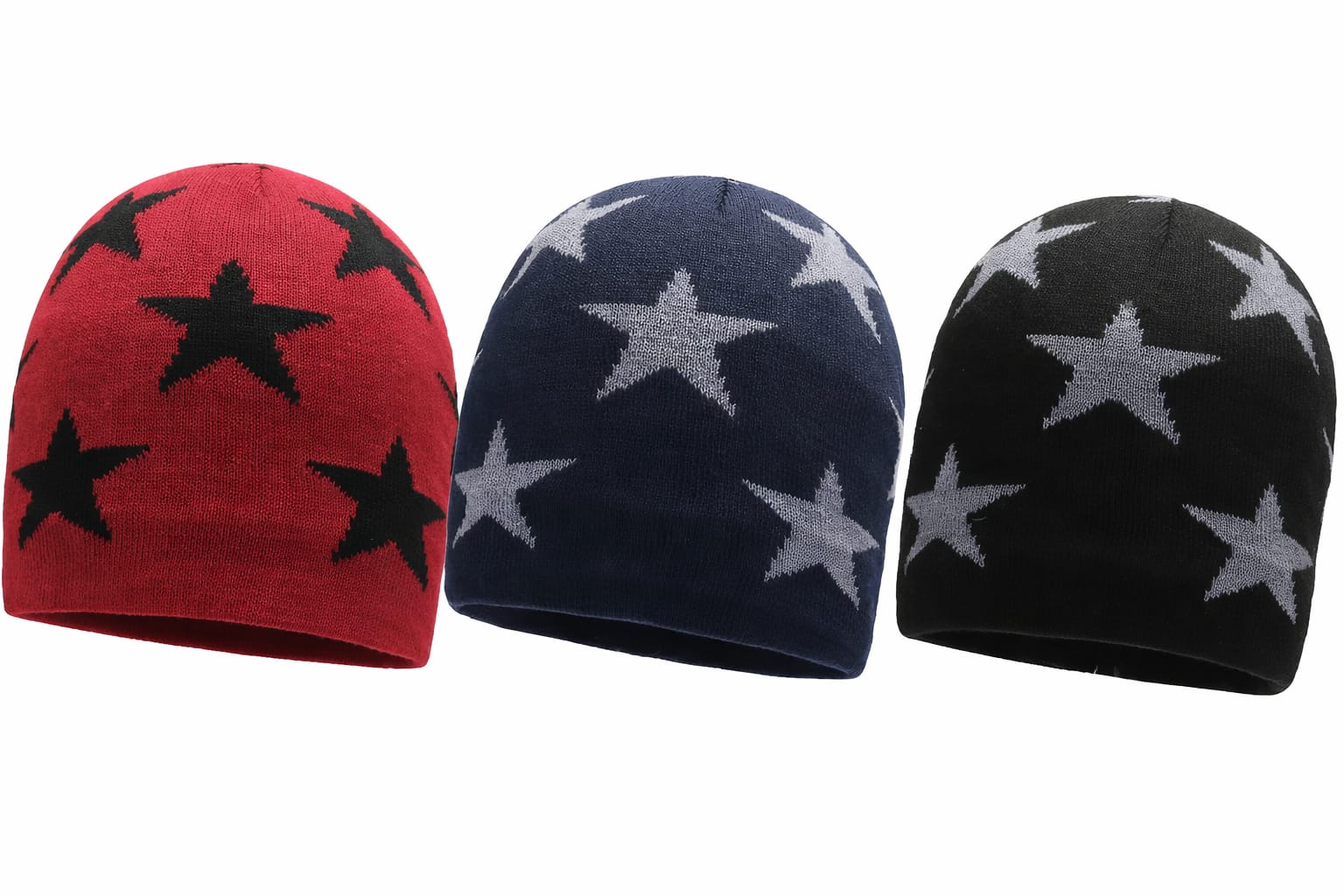 Gorro De Punto Con Patrón De Estrellas