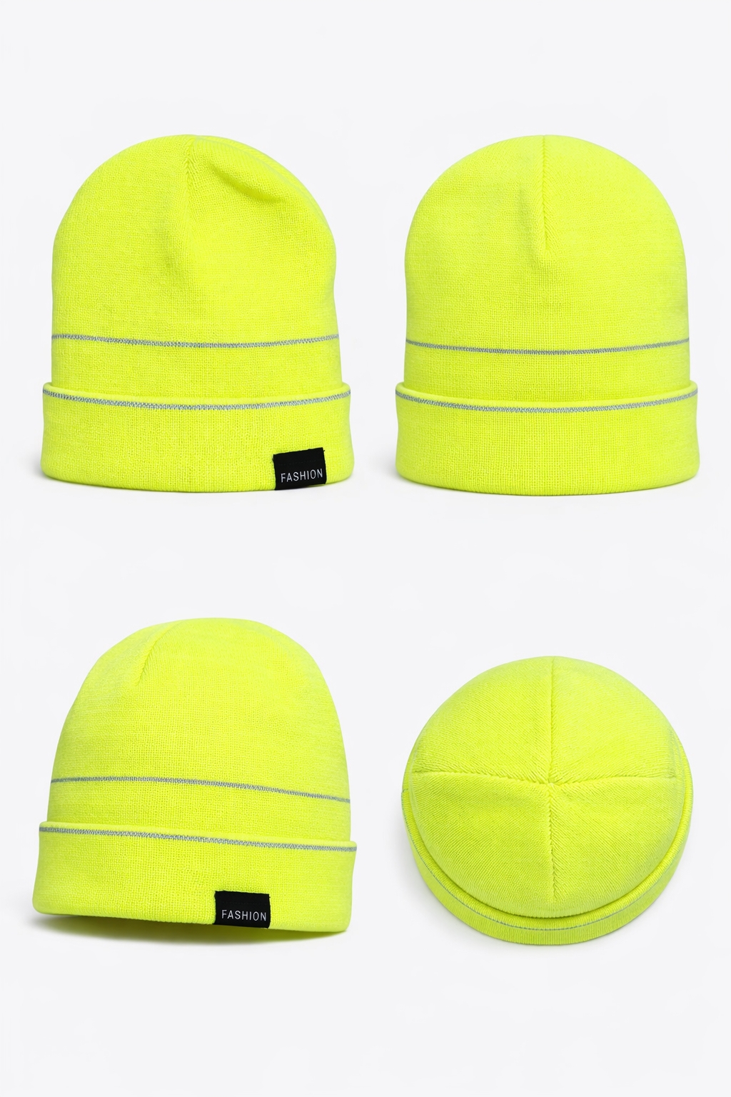 Gorro Fluorescente Con Doble Franja
